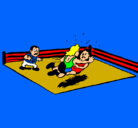 Dibujo Lucha en el ring pintado por JEAN