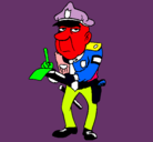 Dibujo Policía haciendo multas pintado por ross