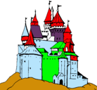Dibujo Castillo medieval pintado por farrera