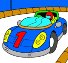 Dibujo Coche de carreras pintado por coche