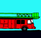 Dibujo Camión de bomberos con escalera pintado por jajajaja