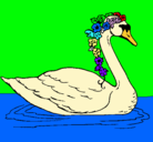 Dibujo Cisne con flores pintado por 1111111