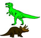 Dibujo Triceratops y tiranosaurios rex pintado por Rustam
