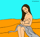 Dibujo Madre con su bebe pintado por alondra74