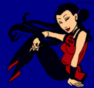 Dibujo Princesa ninja pintado por 532838372464