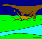 Dibujo Familia de Braquiosaurios pintado por Irene99
