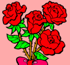 Dibujo Ramo de rosas pintado por ramos