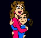 Dibujo Madre e hija abrazadas pintado por princesita_9