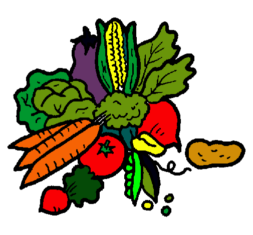 Dibujo verduras pintado por gordita