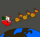 Dibujo Papa Noel repartiendo regalos 3 pintado por lourdesjr