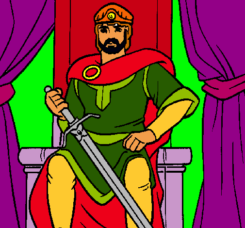 Dibujo Caballero rey pintado por Pomba