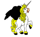Dibujo Unicornio con alas pintado por cumiloesta