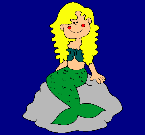 Dibujo Sirena sentada en una roca pintado por kmy-maura