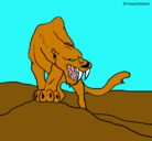 Dibujo Tigre con afilados colmillos pintado por marcun