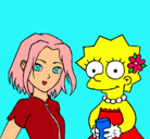 Dibujo Sakura y Lisa pintado por seryta