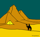 Dibujo Paisaje con pirámides pintado por piramide