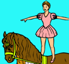 Dibujo Trapecista encima de caballo pintado por famerama