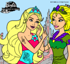 Dibujo Barbie se despiede de la reina sirena pintado por aaaaaa