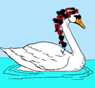 Dibujo Cisne con flores pintado por guiti