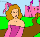 Dibujo Princesa y castillo pintado por PALOMAPRO
