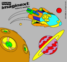 Dibujo Imaginext 7 pintado por espacio 