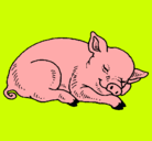 Dibujo Cerdo durmiendo pintado por DANIELLLLLLL