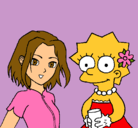 Dibujo Sakura y Lisa pintado por hgjhghj