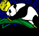 Dibujo Oso panda comiendo pintado por dregonis