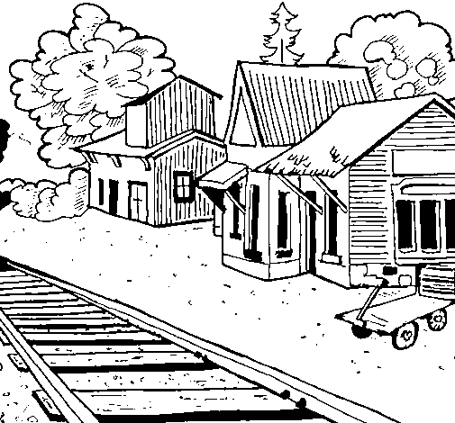 Dibujo Estación de tren pintado por enzoricardo