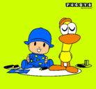 Dibujo Pocoyó y Pato pintado por javi99898989