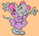 Dibujo Rata con vestido pintado por KAROLIN
