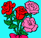 Dibujo Ramo de rosas pintado por lerelele