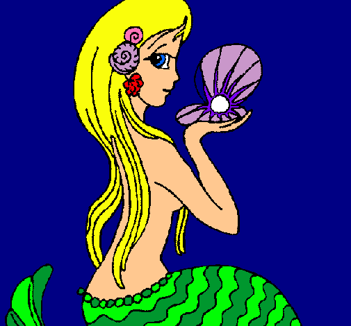 Dibujo Sirena y perla pintado por kmy-maura
