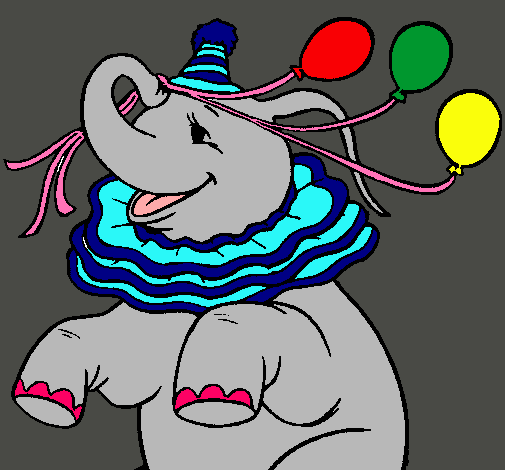 Elefante con 3 globos