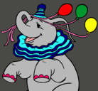 Dibujo Elefante con 3 globos pintado por paquii