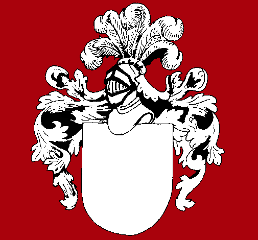 Dibujo Escudo de armas y casco pintado por mephisto