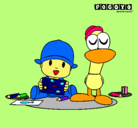 Dibujo Pocoyó y Pato pintado por la_peque