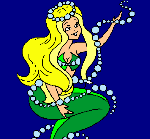 Dibujo Sirena entre burbujas pintado por kmy-maura