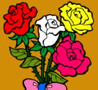 Dibujo Ramo de rosas pintado por maggy