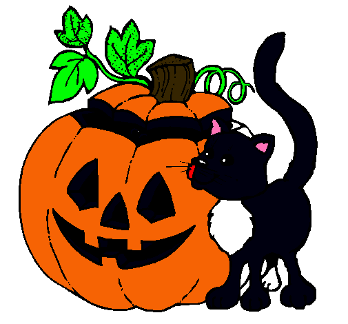 Calabaza y gato