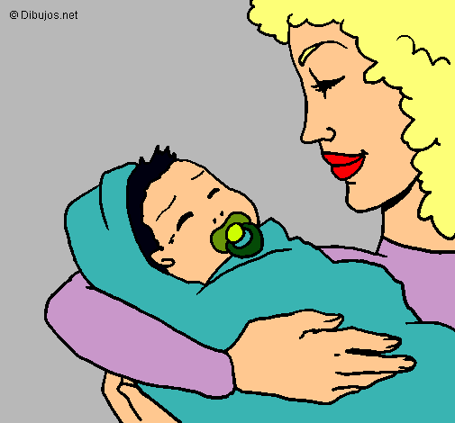 Dibujo Madre con su bebe II pintado por mariapucel