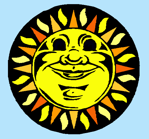 Dibujo Sol grabado pintado por jazmille