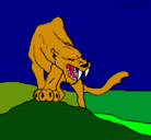 Dibujo Tigre con afilados colmillos pintado por guaqui 