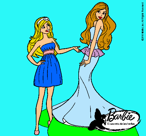 Dibujo Barbie estrena vestido pintado por www021