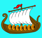 Dibujo Barco vikingo pintado por kapupu