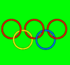 Dibujo Anillas de los juegos olimpícos pintado por noteladigo