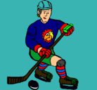 Dibujo Jugador de hockey sobre hielo pintado por familia