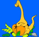 Dibujo Diplodocus sentado pintado por sergitrix