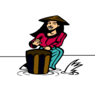 Dibujo Mujer tocando el bongó pintado por llllllllllll