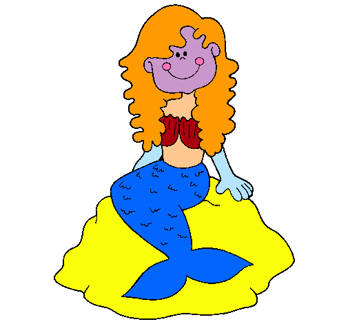 Dibujo Sirena sentada en una roca pintado por Kena